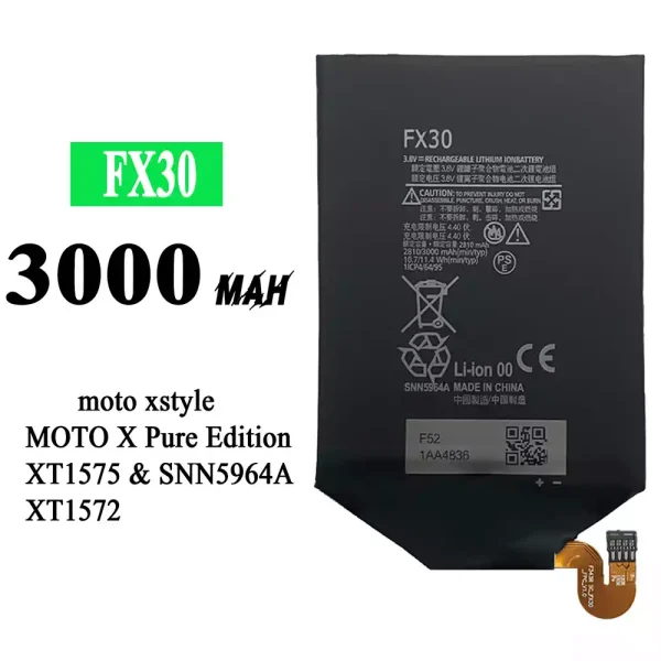 Original new battery FX30 for Motorola Moto X style / X Pure Edition