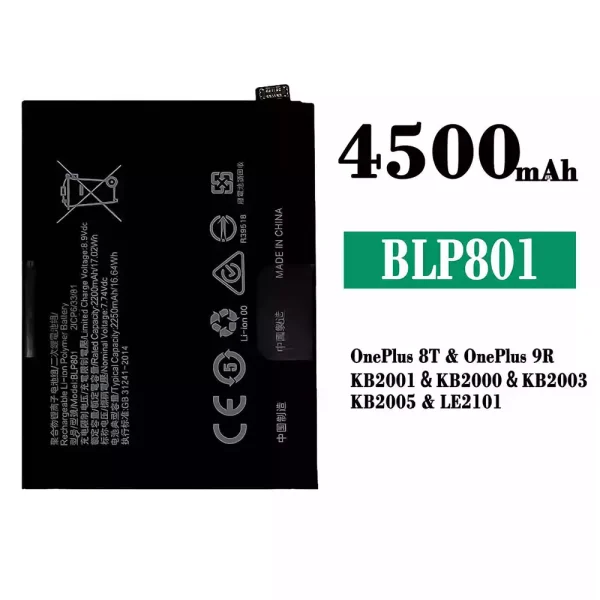Original new battery BLP801 for OnePlus 8T / OnePlus 9R