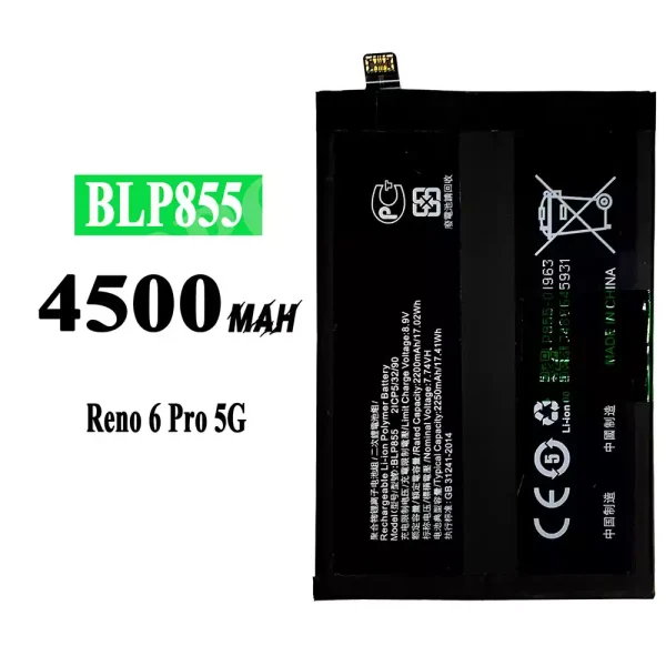 Original new battery BLP855 for OPPO Find X5 Lite / Reno 8 5G / Reno 6 Pro 5G