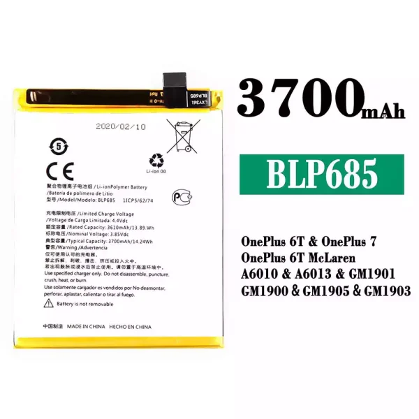 Original new battery BLP685 for OnePlus 6T / OnePlus 7