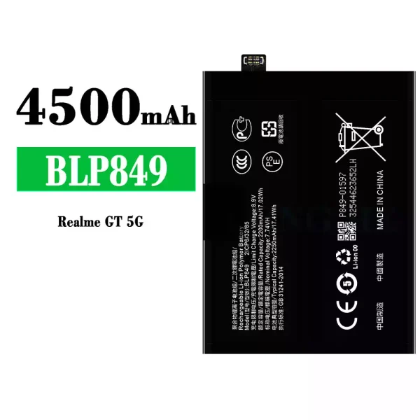 Original new battery BLP849 for OPPO Realme GT 5G