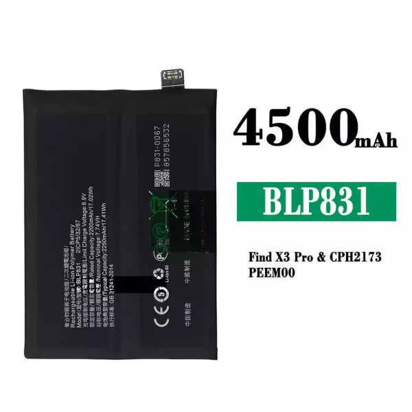 Original new battery BLP831 for OPPO Find X3 / Find X3 Pro