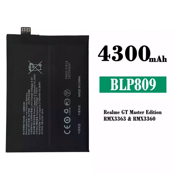 Original new battery BLP809 for OPPO Realme GT Master Edition