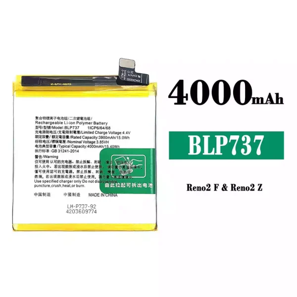 Original new battery BLP737 for OPPO Reno2 F / Reno2 Z