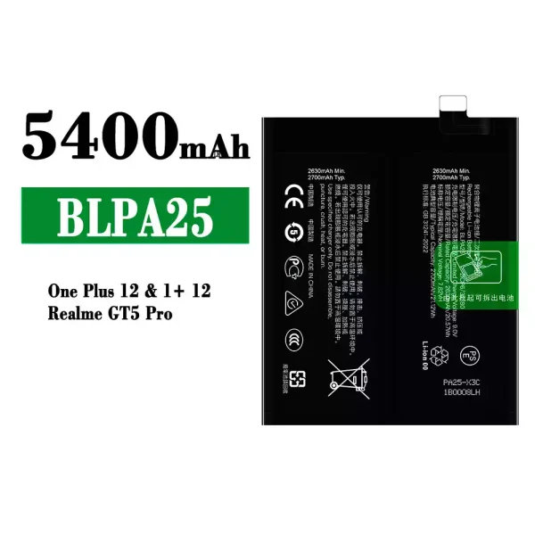 Original new battery BLPA25 for OPPO One plus 12/Realme GT5 Pro