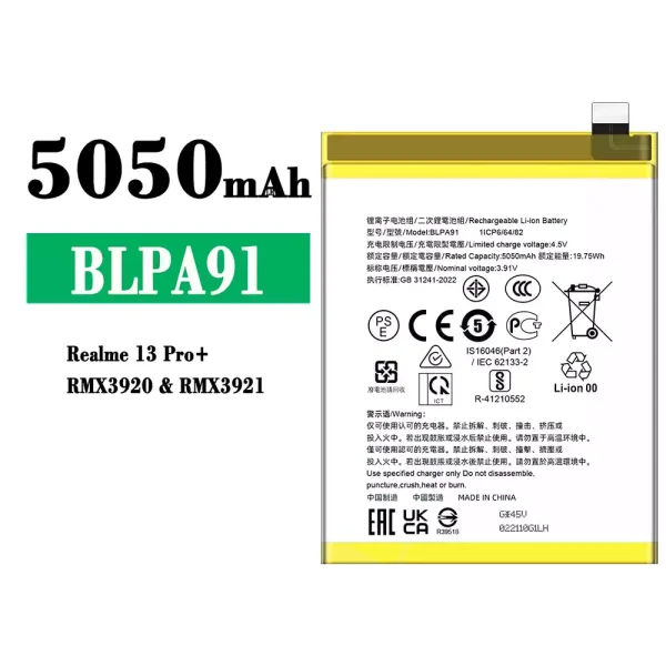 Original new battery BLPA91 for OPPO Realme 13 Pro Plus
