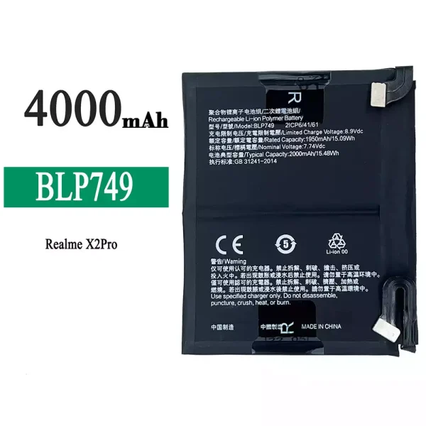 Original new battery BLP749 for OPPO Realme X2 Pro