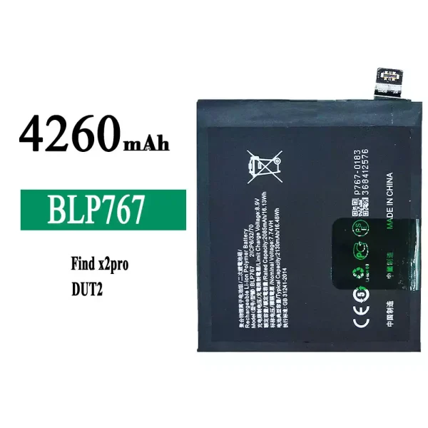 Original new battery BLP767 for OPPO Find x2 pro