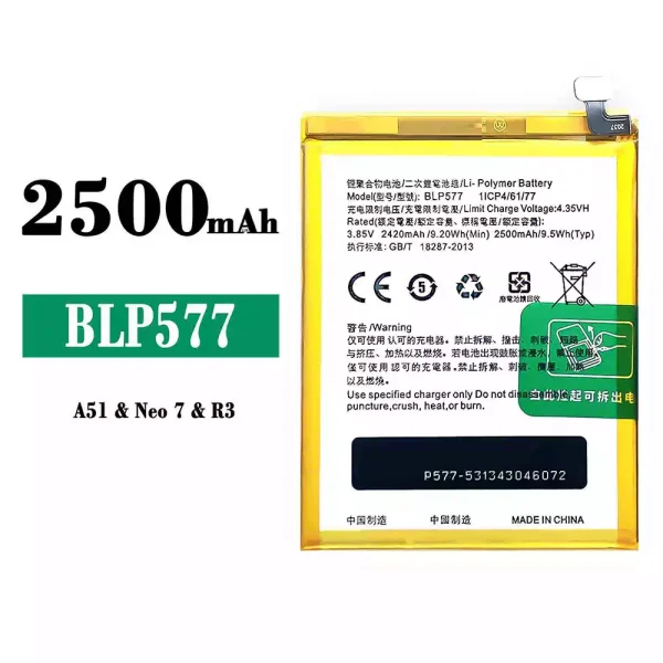 Original new battery BLP577 for OPPO A51/Neo 7 R3