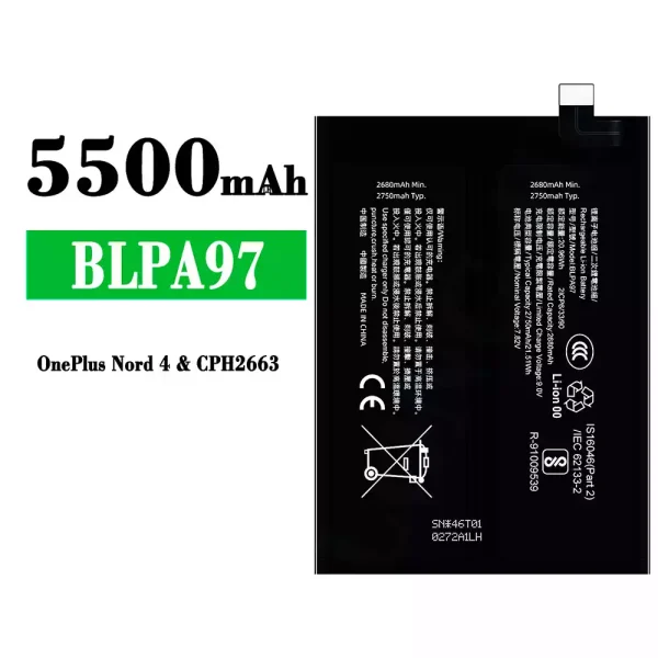 Original new battery BLPA97 for OPPO OnePlus Nord 4