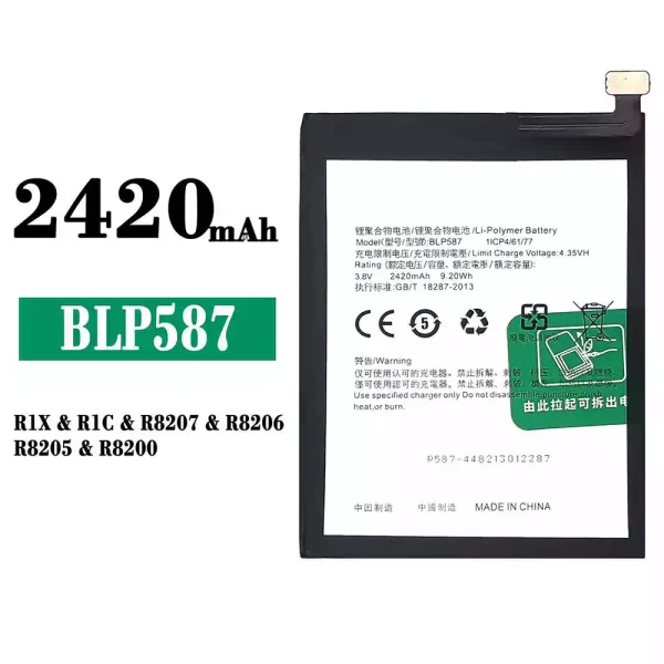 Original new battery BLP587 for OPPO R1X/R1C