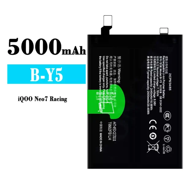 Original new battery B-Y5 for VIVO iQOO Neo 7 Racing