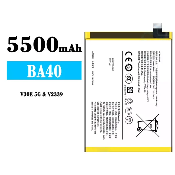 Original new battery BA40 for VIVO V30E 5G
