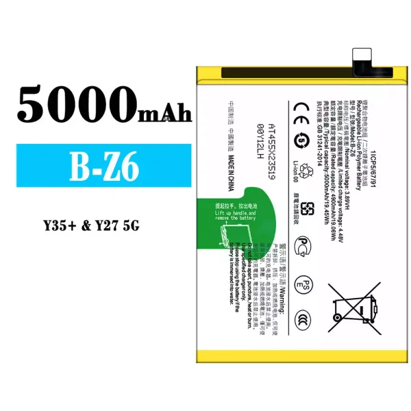 Original new battery B-Z6 for VIVO Y35+/Y27 5G