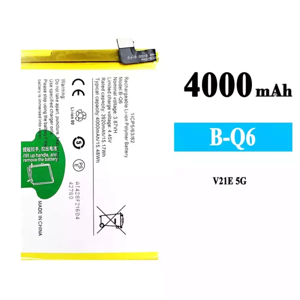 Original new battery B-Q6 for VIVO V21E 5G