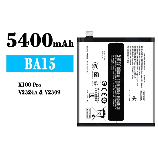 Original new battery BA15 for VIVO X100 Pro