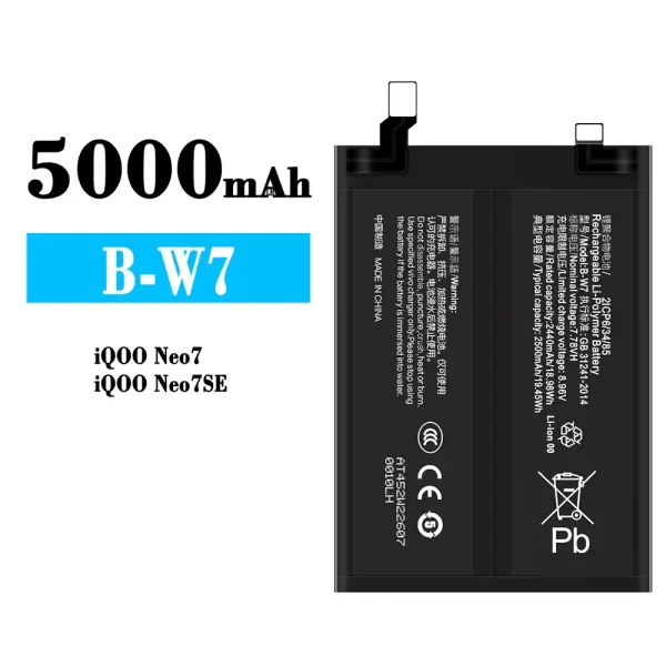 Original new battery B-W7 for VIVO IQOO Neo 7/IQOO Neo 7SE