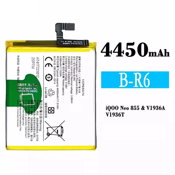 Original new battery B-R6 for VIVO iQOO NEO 855