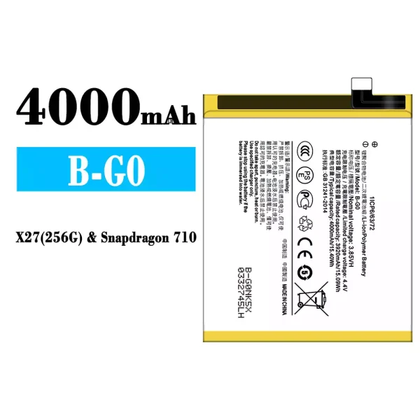 Original new battery B-G0 for VIVO X27(256G)/Snapdragon 710