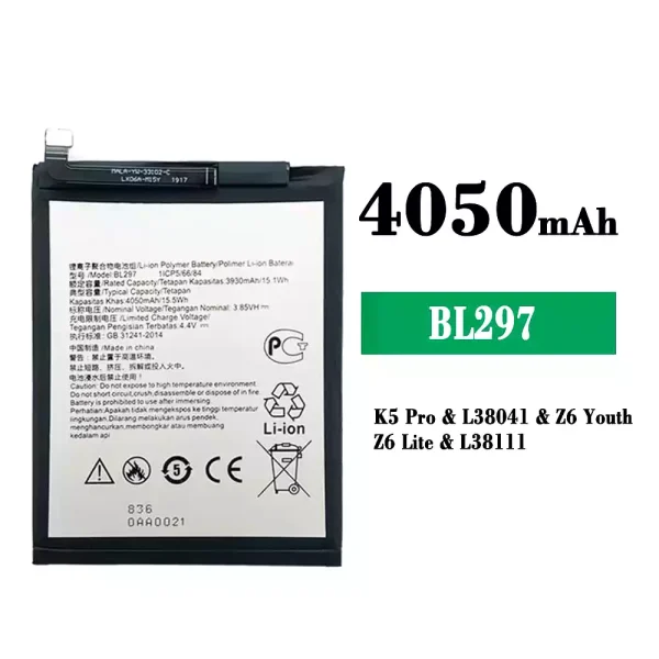 Original new battery BL297 for Lenovo K5 Pro / Z6 Youth / Z6 Lite