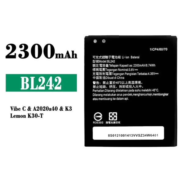 Original new battery BL242 for Lenovo Vibe C / K3 / Lemon K30-T