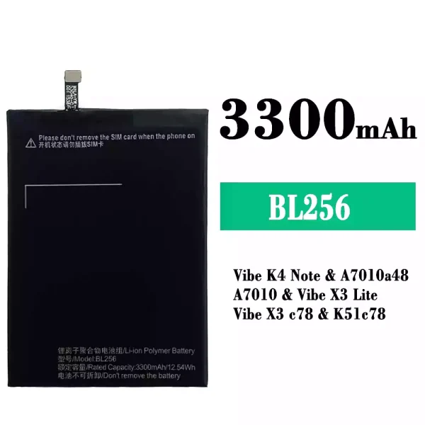 Original new battery BL256 for Lenovo Vibe K4 Note / Vibe X3 Lite