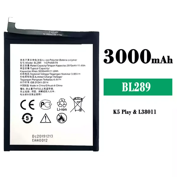 Original new battery BL289 for Lenovo K5 play