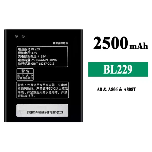 Original new battery BL229 for Lenovo A8/A806/A808T