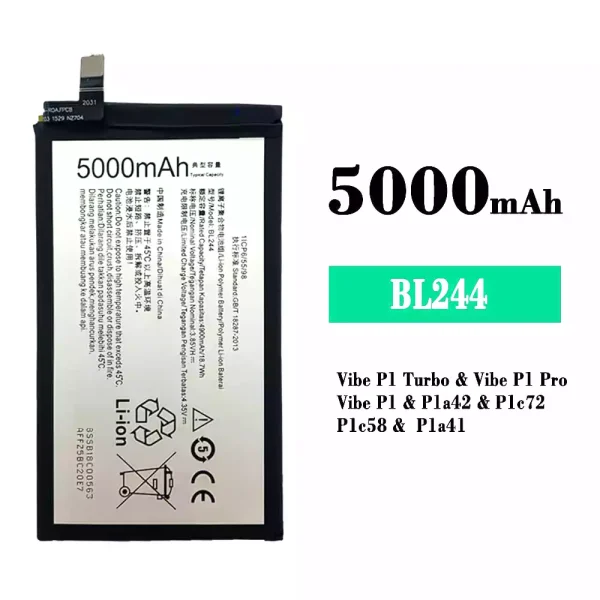 Original new battery BL244 for Lenovo Vibe P1 Turbo / Vibe P1 Pro / Vibe P1
