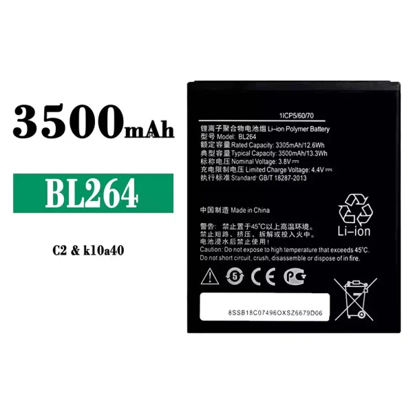 Original new battery BL264 for Lenovo C2