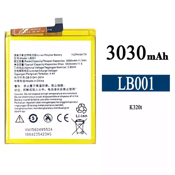 Original new battery LB001 for Lenovo K320T