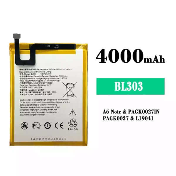 Original new battery BL303 for Lenovo A6 Note