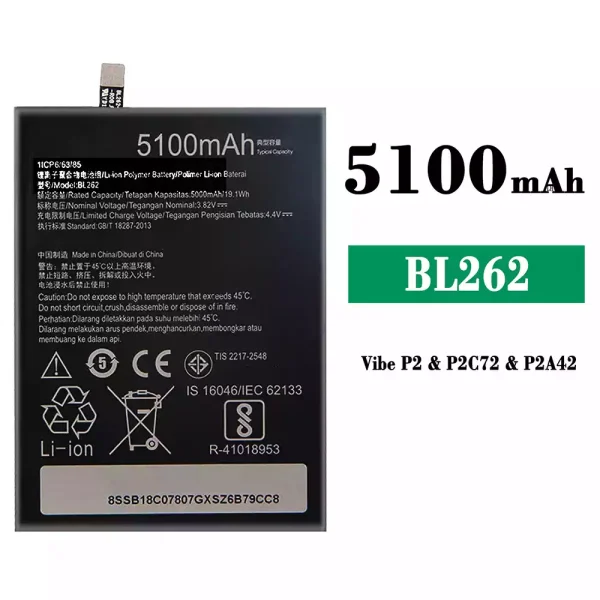 Original new battery BL262 for Lenovo Vibe P2