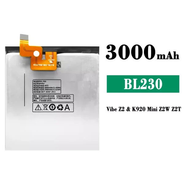 Original new battery BL230 for Lenovo Vibe Z2/Z2T/K920 Mini Z2W