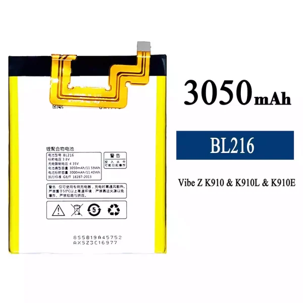 Original new battery BL216 for Lenovo VIBE Z K910/K910L/K910E