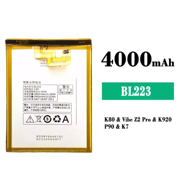 Original new battery BL223 for Lenovo K80/VIBE Z2 pro/P90/K7