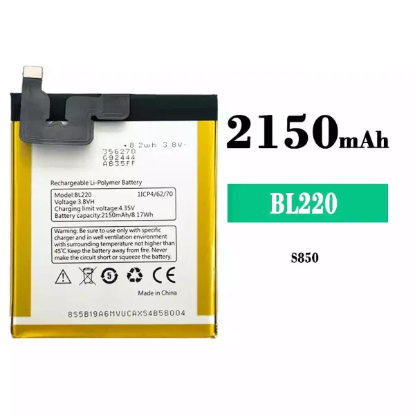 Original new battery BL220 for Lenovo S850