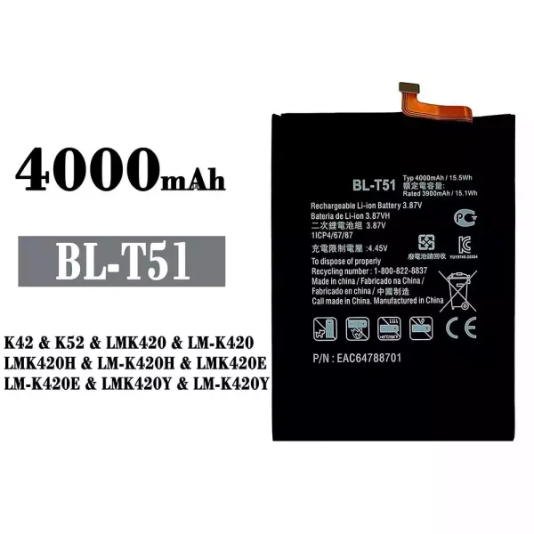 Original new battery BL-T51 for LG K42 / K52