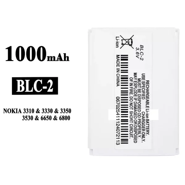 Original new battery BLC-2 for Nokia 3310/3330/3350/3530/6650/6800