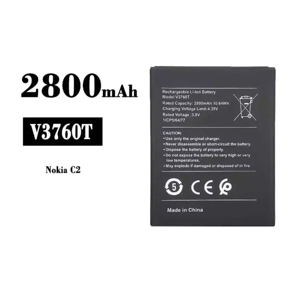 Original new battery V3760T for Nokia C2