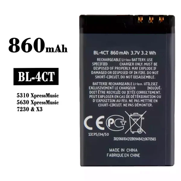 Original new battery BL-4CT for Nokia 5310 Xpress Music/5630 Xpress Music/7230