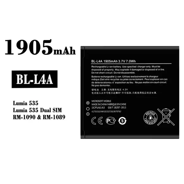 Original new battery BL-L4A for Nokia Lumia 535
