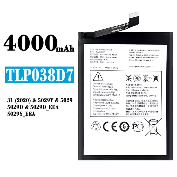 Original new battery TLP038D7 for Alcatel 3L(2020)