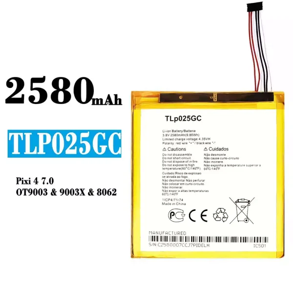 Original new battery TLP025GC for Alcatel pixi 4 7.0