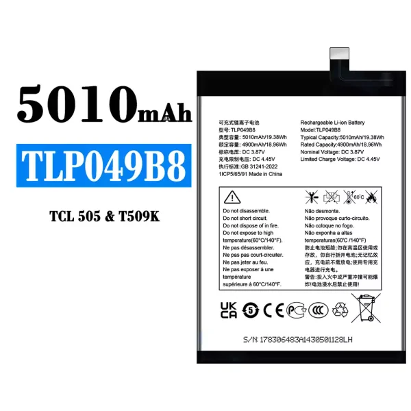 Original new battery TLP049B8 for Alcatel TCL 505/T509K