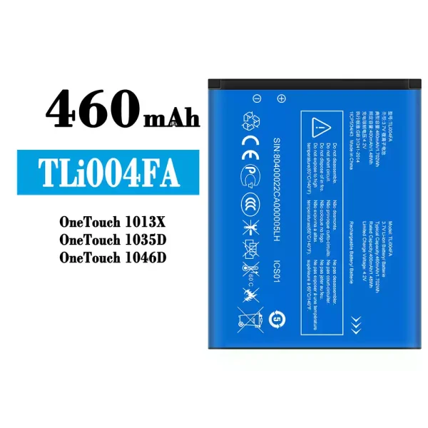 Original new battery TLi004FA for Alcatel OneTouch 1013X/OneTouch 1035D/OneTouch 1046D