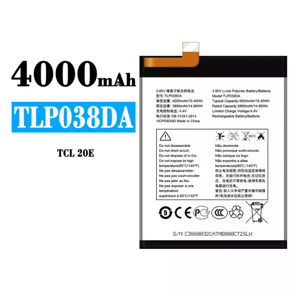 Original new battery TLP038DA for Alcatel TCL 20E