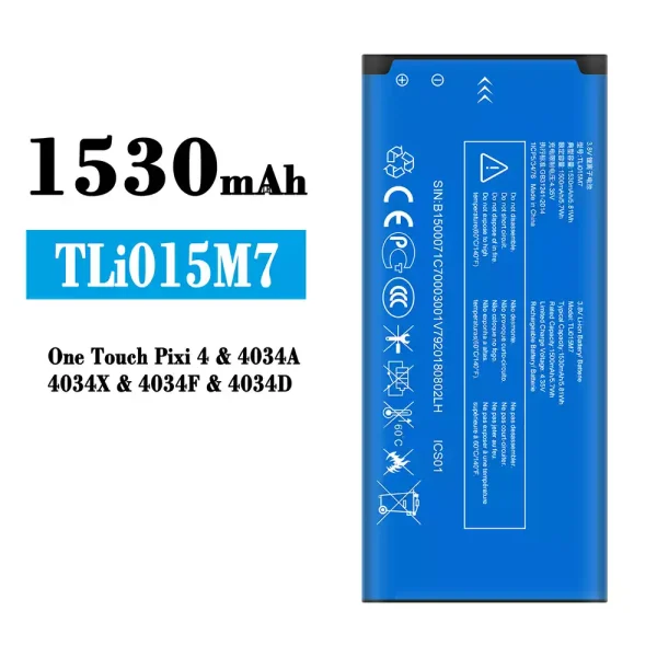 Original new battery TLi015M7 for Alcatel One Touch Pixi 4