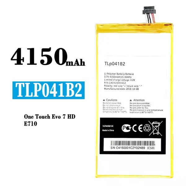 Original new battery TLP041B2 for Alcatel One Touch Evo 7 HD