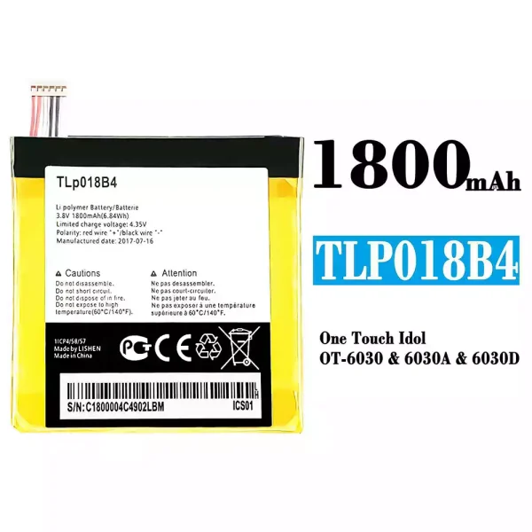 Original new battery TLp018B4 for Alcatel One Touch Idol
